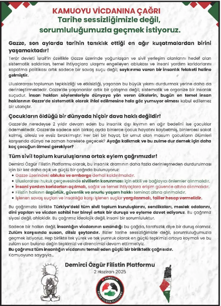 KAMUOYU VİCDANINA ÇAĞRI