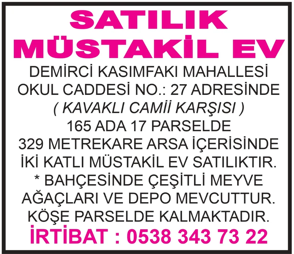 SATILIK MÜSTAKİL EV