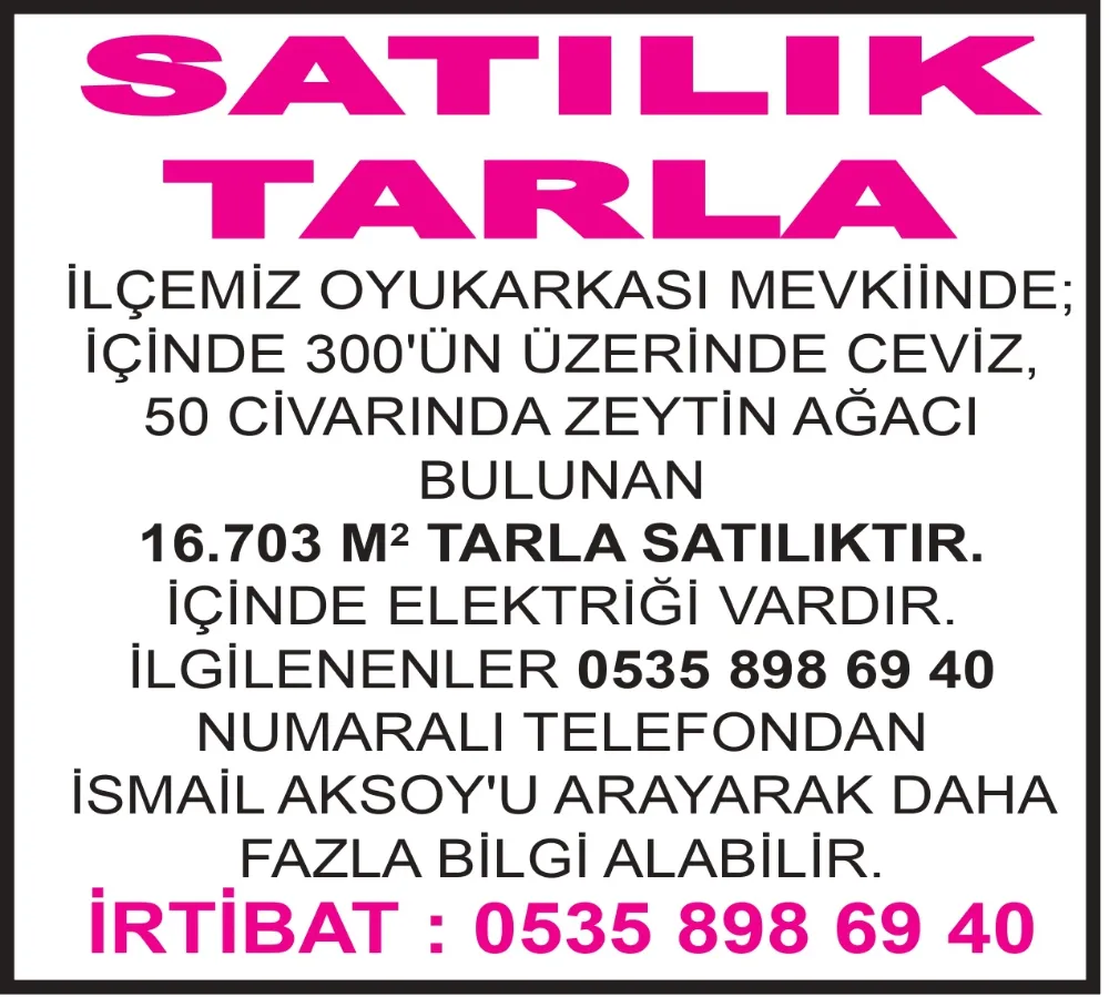 SATILIK TARLA